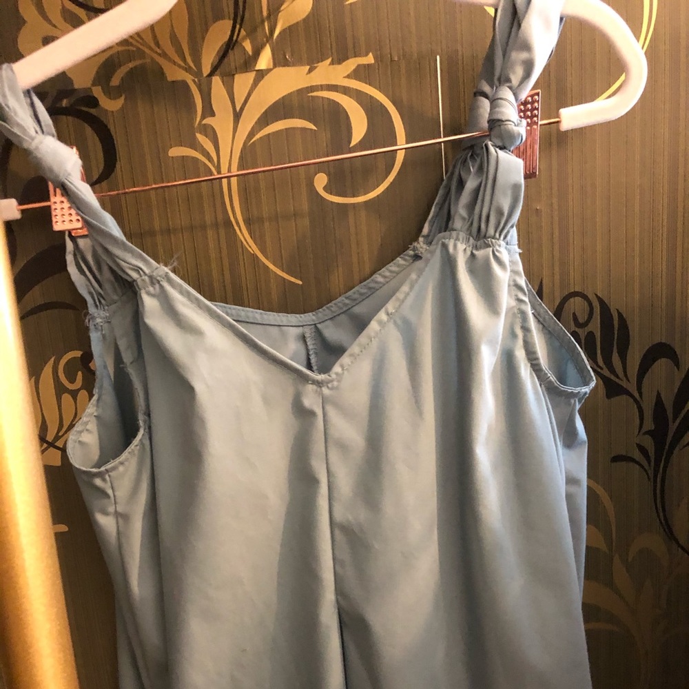 Sky Blue Dress Gown with Pockets